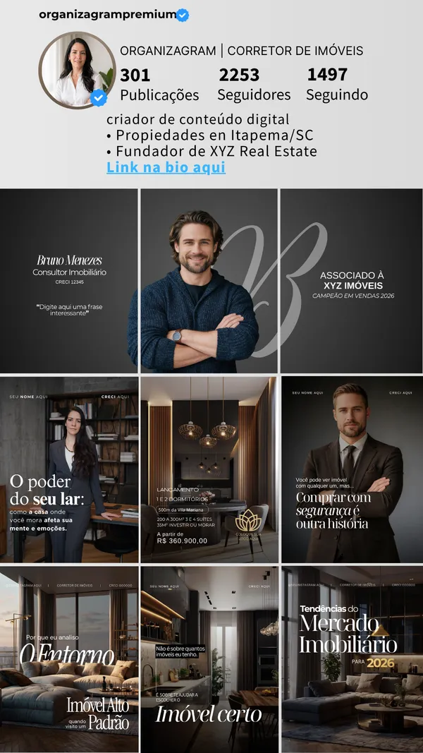 Mockup Feed Clean — Pack Corretor de Imóveis